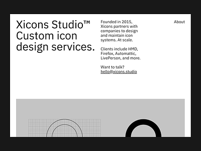 Xicons.studio web page