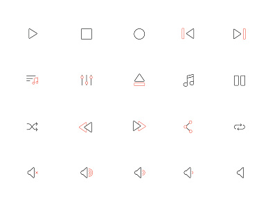 Audio Icons audio icon icon set iconography icons multimedia music pack player set ui
