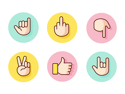 Gestures icon set