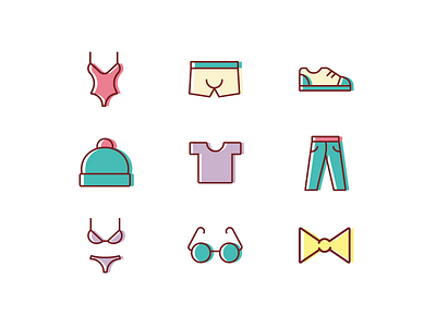 Custom icons - Fashion icon collection colored icons custom icons icon design icon designer iconography icons