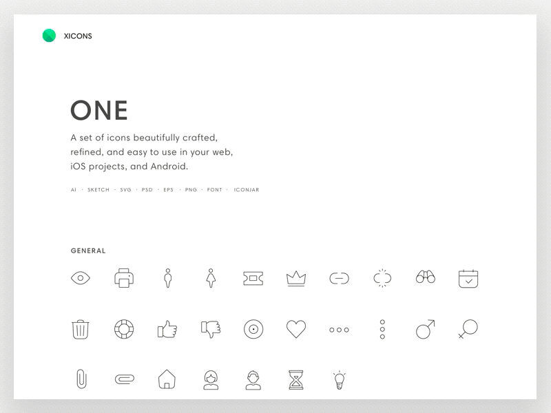 Premium Icons: ONE outlined icons
