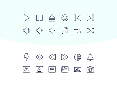 Freebie - 60 Multimedia Icons custom icons free download freebie icon design iconography icons multimedia music player outline icons ui icons vector