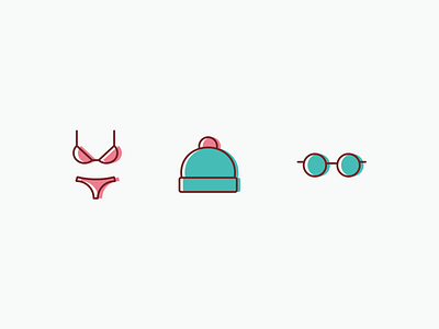 Free icon pack - 15 fashion icons beachwear bikini fashion freebie glasses iconography icons vector