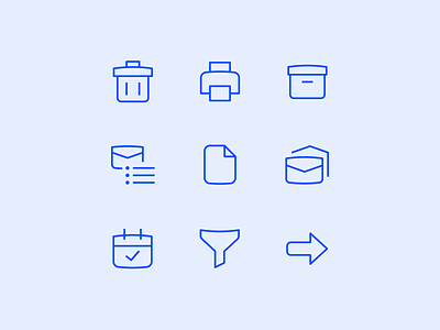 Custom icon design for an email application app application custom icon design custom icons email icon set iconography icons icons design line icons macos os outline icons ui icons user interface design