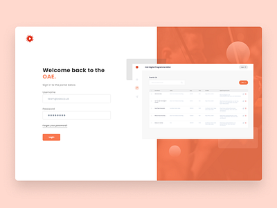 OAE - Admin Portal Login Page