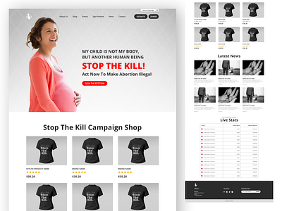 STOP THE KILL Web Design abortion child child safety design homepag mother mother safety ui user experienct user interface ux website