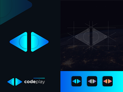 Codeplay - Modern Logo Design branding code code logo gradient icon gradient logo icon logo design logo mark modern logo smrity6032 stationery