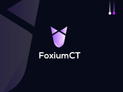 FoxiumCT- Modern Fox Logo Design animal branding creative fox gradient logo icon logo design minimal logo minimalist modern logo smrity6032 symbol trendy ui wolf