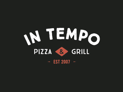 In Tempo brand branding grill logo logotype mark pizza