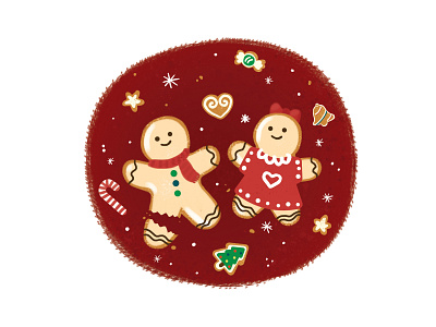 Sweet gingerbread couple art doodle gingerbread illustration illustrator sweets xmas