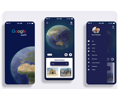 Google Earth 360 Rotation | App UI