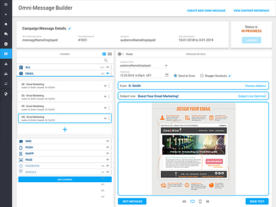 Email Message Campaign Builder UI uiux