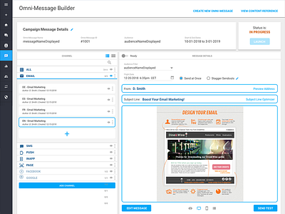 Email Message Campaign Builder UI