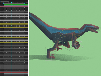 Blue - Jurassic World ae after effects ai animation art design dinosaur duik illustrator jurassicworld raptor savalle