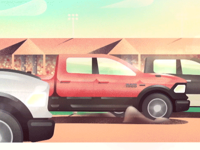 Ram Derby 2d adobe ae ai animation crowd gif ps ram savalle stadium trucks