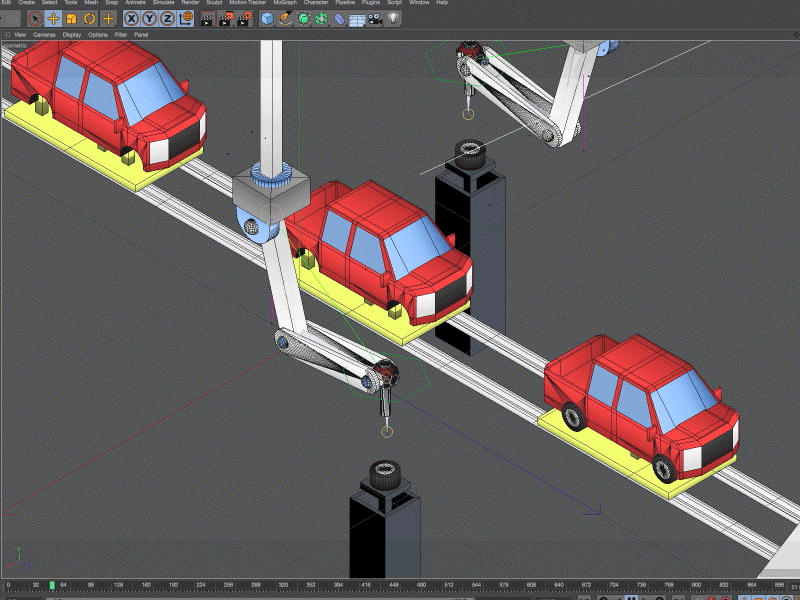 Endless Loop 3d animation c4d car gif isometric loop machine motion tire truck wip