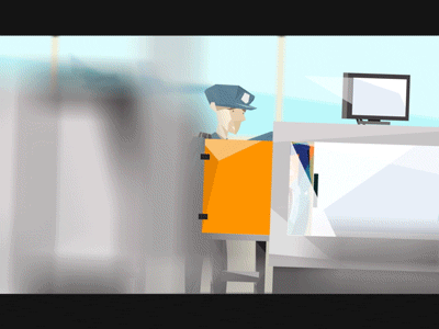 Airport - ARE 2d airport animation character design gif intro rigging travel tsa tv show
