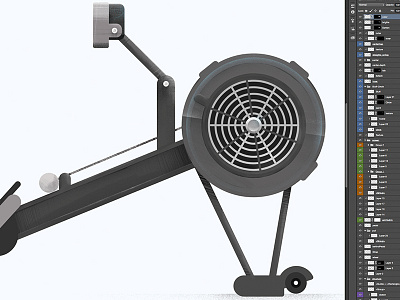 Texture Process brush concept2 crossfit fitness health layers paint process rower texture vector wip