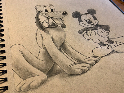 Pluto & Mickey character disney dog eyes illustration inktober mickey mouse mouse pencil pluto sketch