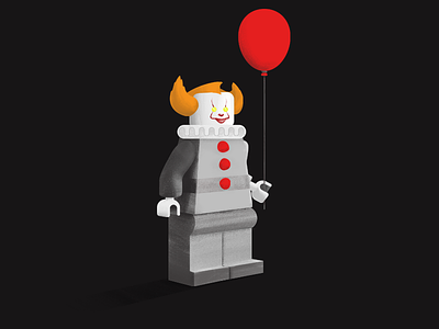 Pennywise Lego 2d balloon character clown design float it lego pennywise texture