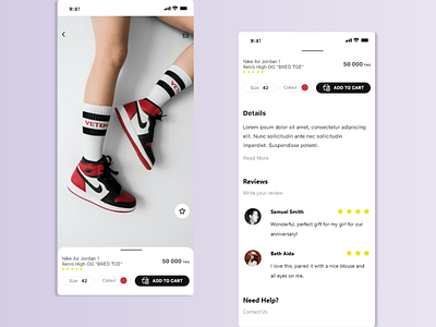 DailyUI #012 E-Commerce Shop (Single Item) dailyui design ecommerce jordan nike shop shopping ui