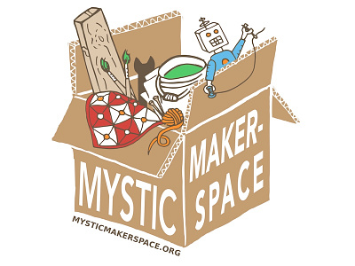 Mystic Makerspace Logo logo makerspace paint robot