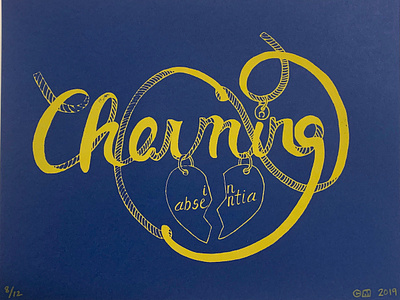 Charming (in absentia) handlettering screenprinting