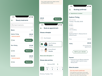 Beauty Bookings App app design beauty appointments beauty bookings booking booking app mobile app mobile design ui ux