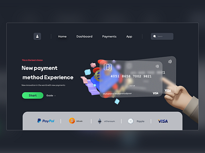 web payment 3d website adobe xd app design card design designer designs glass glassmorphism interface payment ui ui design uiux web design website