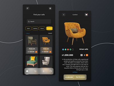 ui dark Sofa