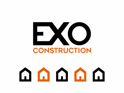 Branding for a construction company Exo Construction branding design icon logo minimal