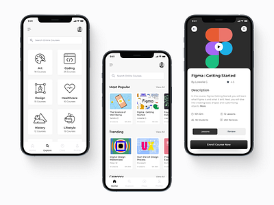 Online Course App animation app design concept design education app learning app ui ui design uiux