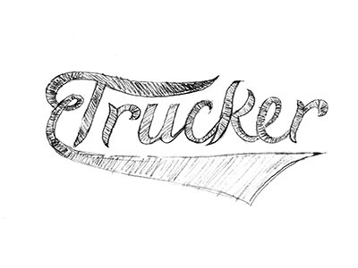 Trucker identity type typography