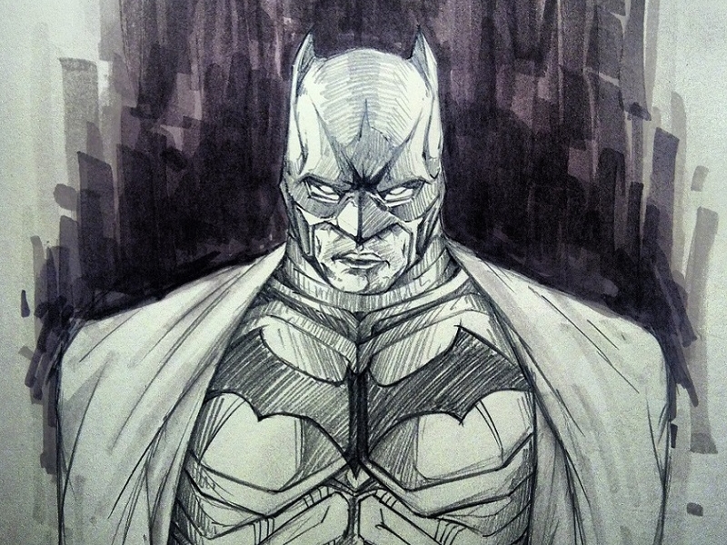 BATMAN Cartoon Pencil Sketch Trippy  Arthubai