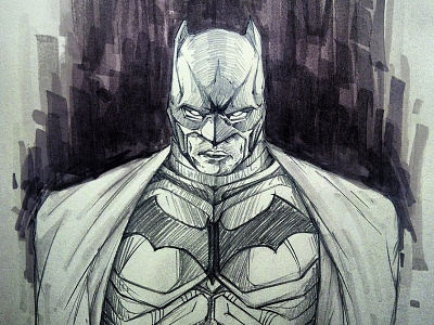 Batman Sketch fan art illustration markers pencil sketch