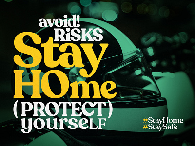 Avoid Risks. Protect Yourself design illustration typography