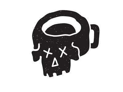 Skull Beer Mug beer black craft cup grunge illustration logo mug skull white