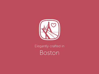 Elegantly Crafted in Boston boston bridge heart icon monument rebound red