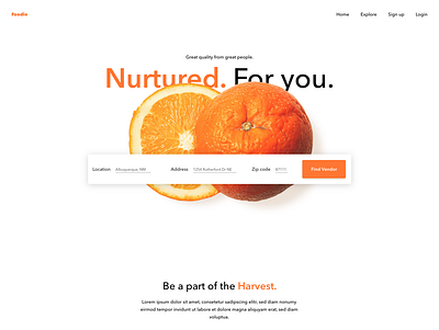 Food Delivery Landing Page design landing landing page minimal ui ux web web design website