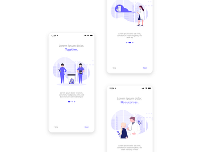 Medical App Onboarding Screens concept design illustration medical medical app minimal minimalist onboarding onboarding ui ui