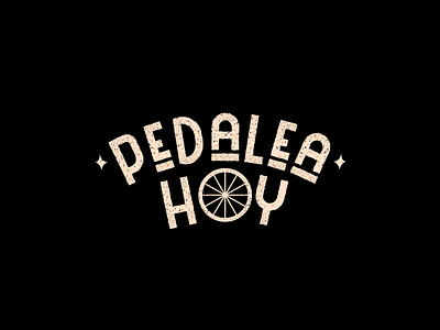 Pedalea hoy logotype bike cyclist font illustration logo minimal typography