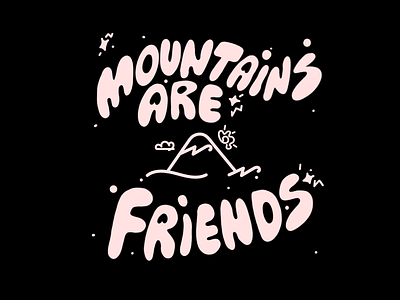 Mountains are friends :) bike cycling doodle graphic design illustration