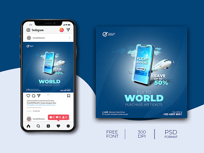 Air Fly Instagram Post & Story Design