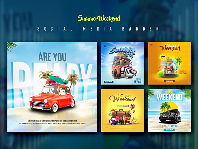 Social Media | Summer Weekend Banner | 2021 instagram post post