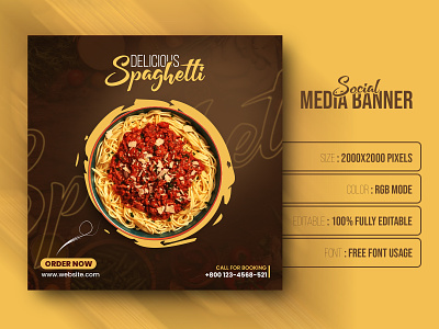 Food Special Social Media Banner Template - Ads Design ad banner advertising advertising banner banner bundle branding facebook post fastfood food food banner design instagram banner instagram post instagram story marketing promotion promotional banner red social media social media post design spaghetti stories