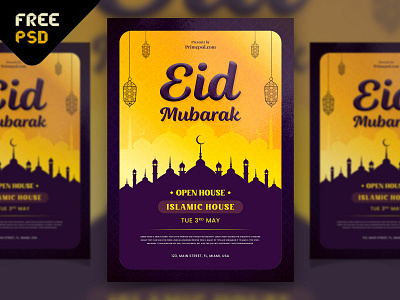 Eid Mubarak Flyer Free PSD