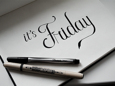 Happy Friday! art brush pen calligraphy design friday friyay fun funday graphic handwriting ink lettering neopiko photography practice sharpie sketch weekday weekend