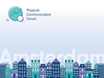 Amsterdam Skyline, Poppulo Communicators Forum amsterdam brand design graphic illustration internal communications logo poppulo