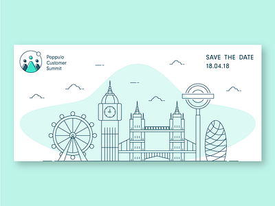 London Skyline - Save the Date Illustration