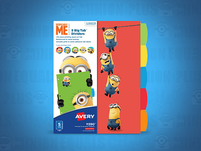 Avery Minions 5 Tab Dividers Packaging Design